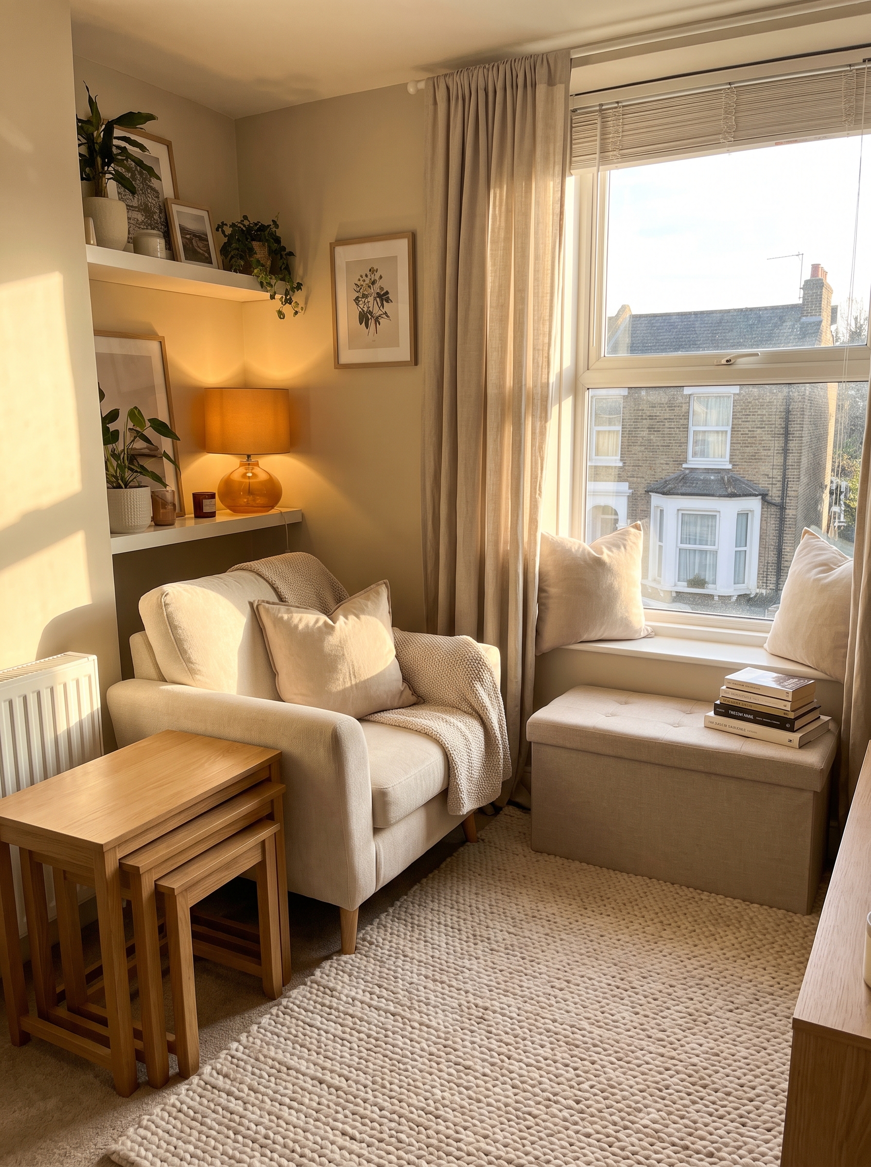 Warm Minimalist Cozy Reading Nook Ideas for Small Spaces