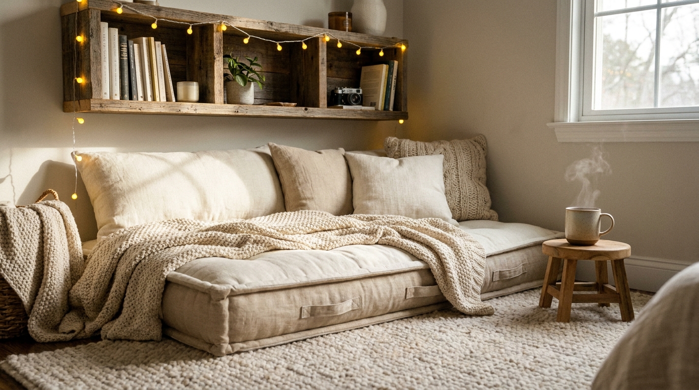 Cozy Linen Reading Nook Ideas for Small Apartments