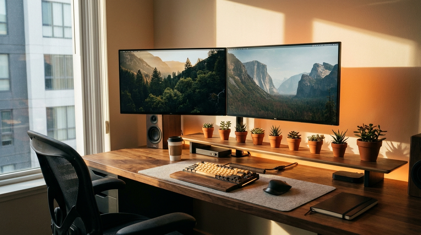 Cozy Minimalist Desk Setup Ideas for a Warm Home Office